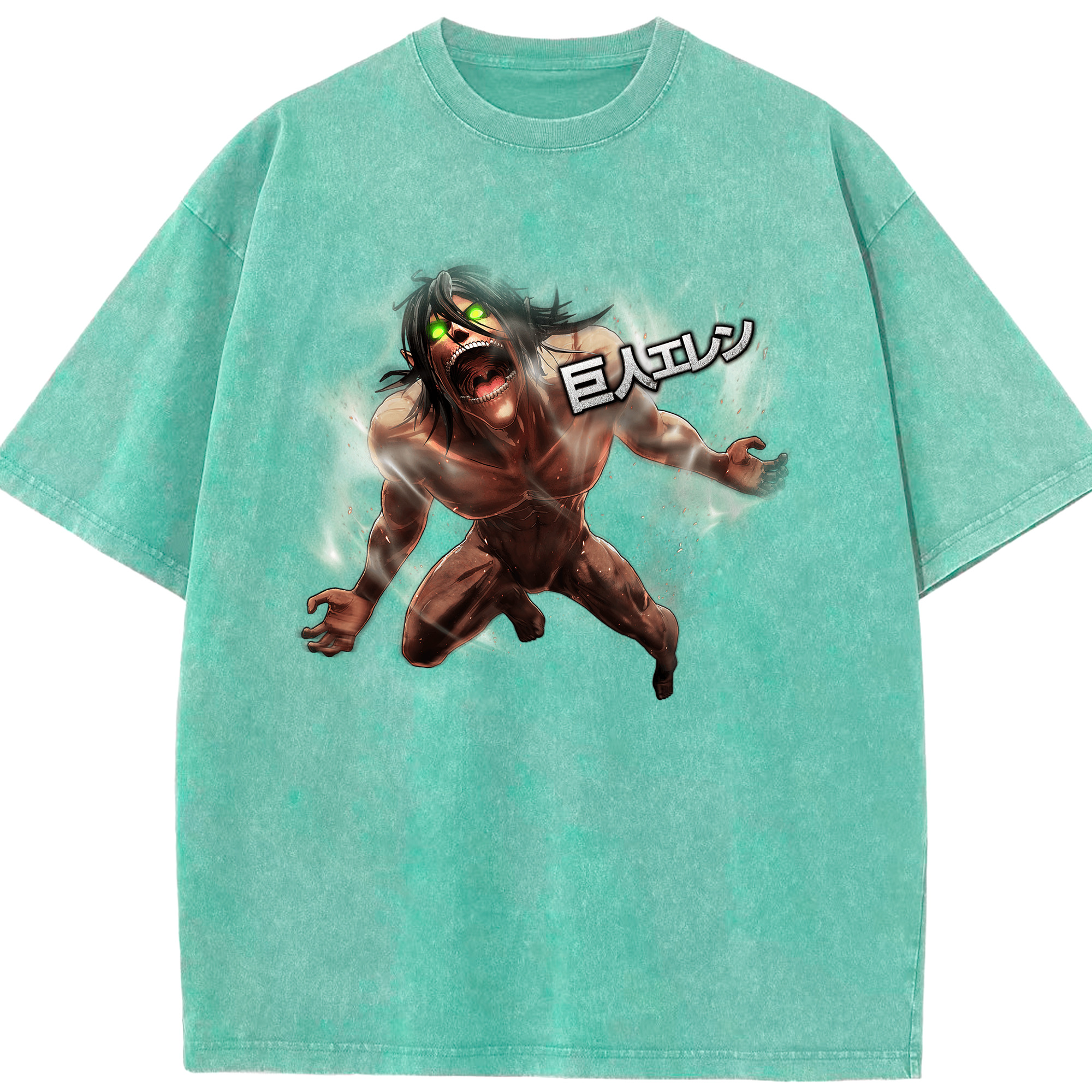（画像用） 進撃の巨人 Attack on Titan 綿100% ヴィンテージ風 半袖Tシャツ（フロントプリント）